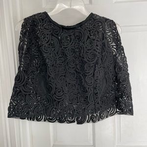 Vintage black lace sleeveless top XL